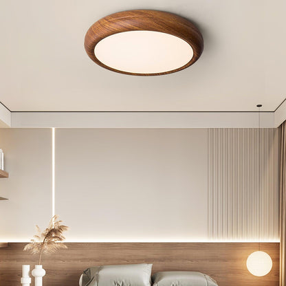 Plafonnier LED avec veinures de bois