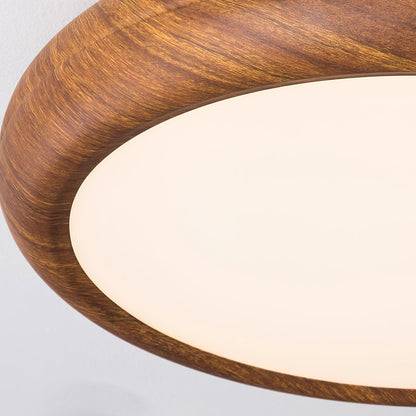 Plafonnier LED avec veinures de bois