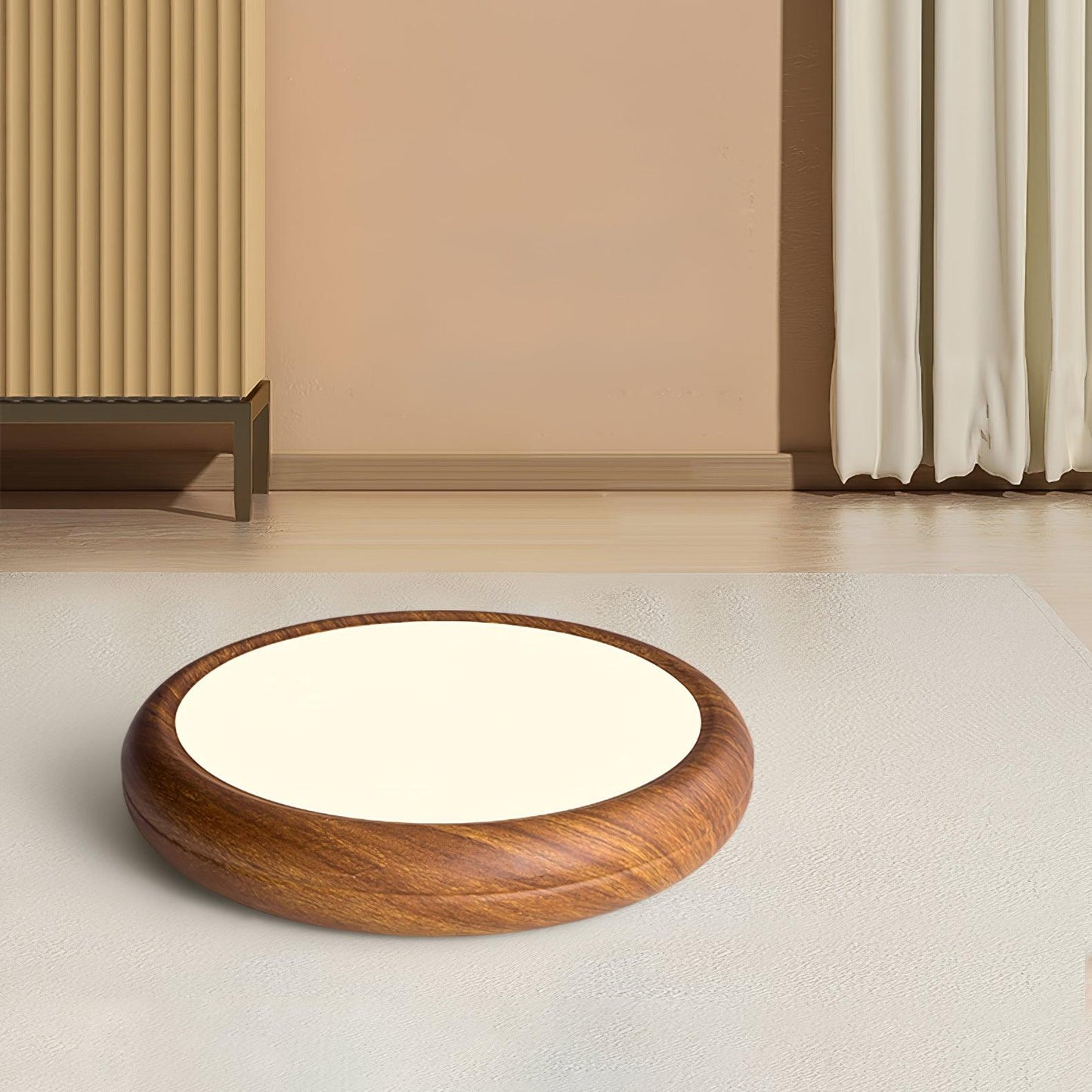 Plafonnier LED avec veinures de bois