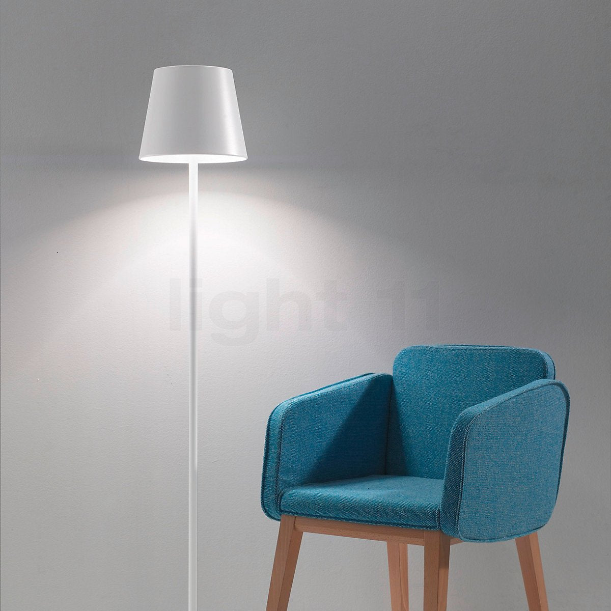 Lampa podłogowa LED akumulatorowa z regulacją wysokości, 3000K