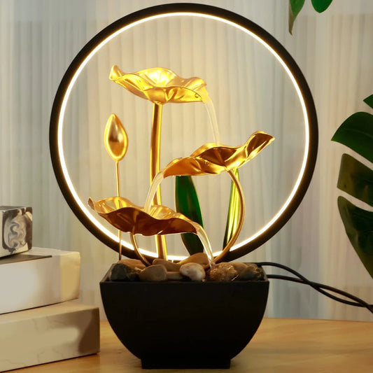 LED tabletop fountain with stones