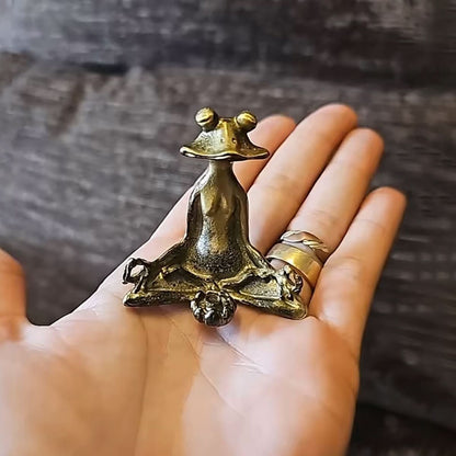 Metalowy Uchwyt na Kadzidła w Kształcie Żaby z Mosiądzu do Użytku Wewnętrznego