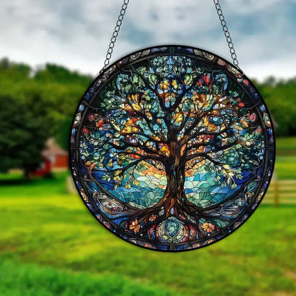 Stained-glass Tree of Life ornament