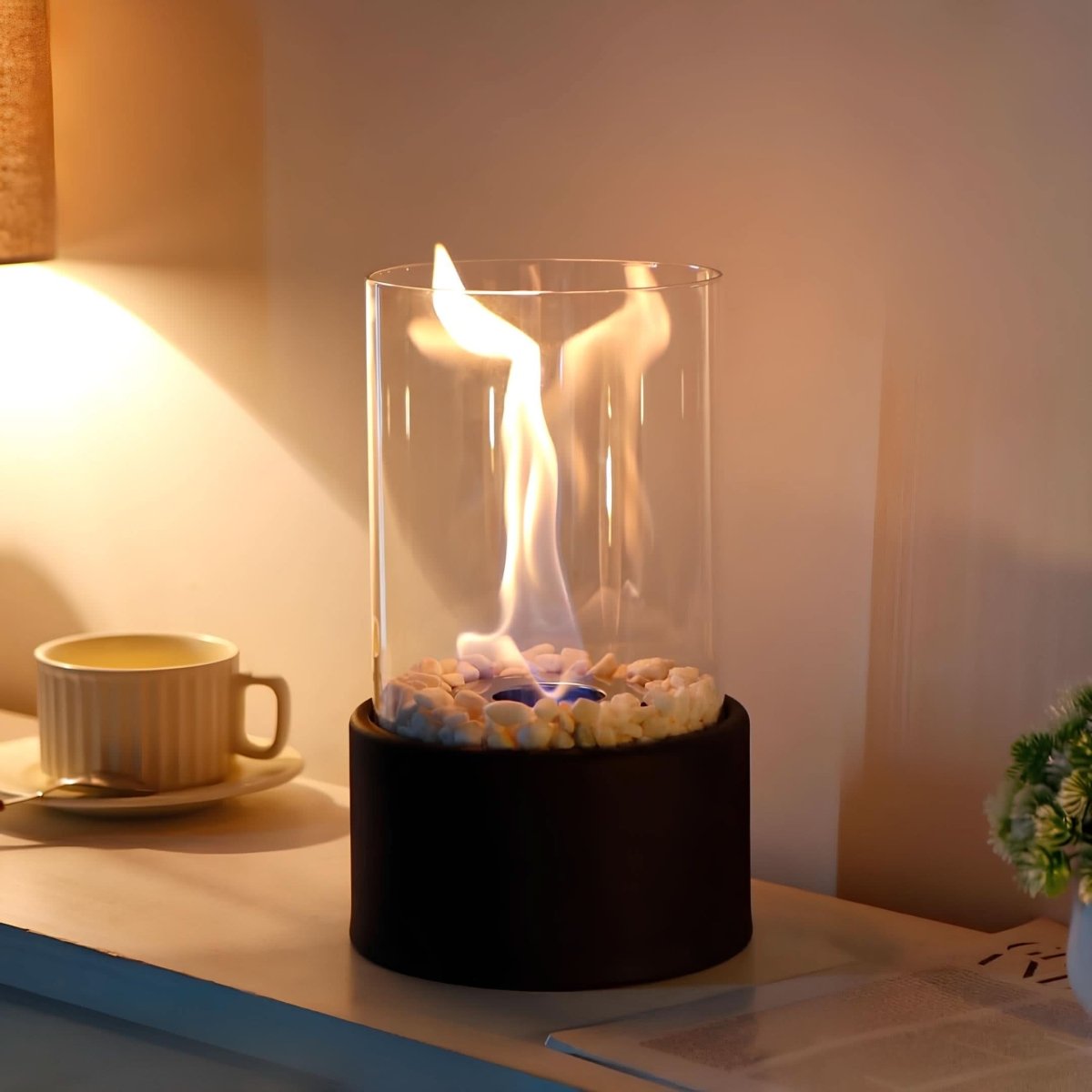 Szklana Lampa Olejowa z Metalową Podstawą i Zbiornikiem Wielokrotnego Napełniania