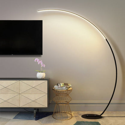 Lampa podłogowa LED 22W z zakrzywionym ramieniem, światło 2700K do wnętrz