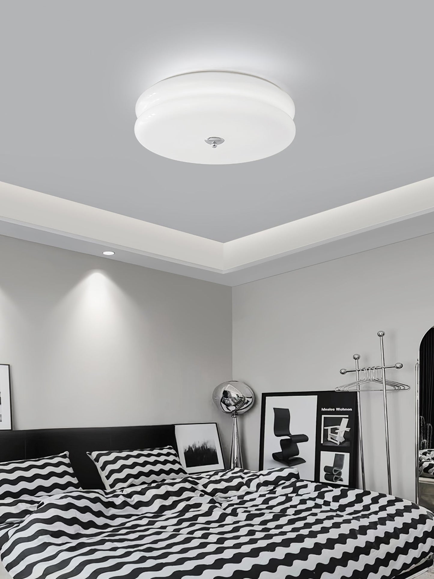 Art Deco Plafon LED z Geometrycznym Wzorem i Zintegrowanym Oświetleniem