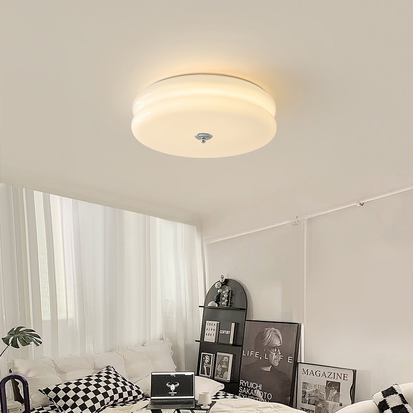 Art Deco Plafon LED z Geometrycznym Wzorem i Zintegrowanym Oświetleniem