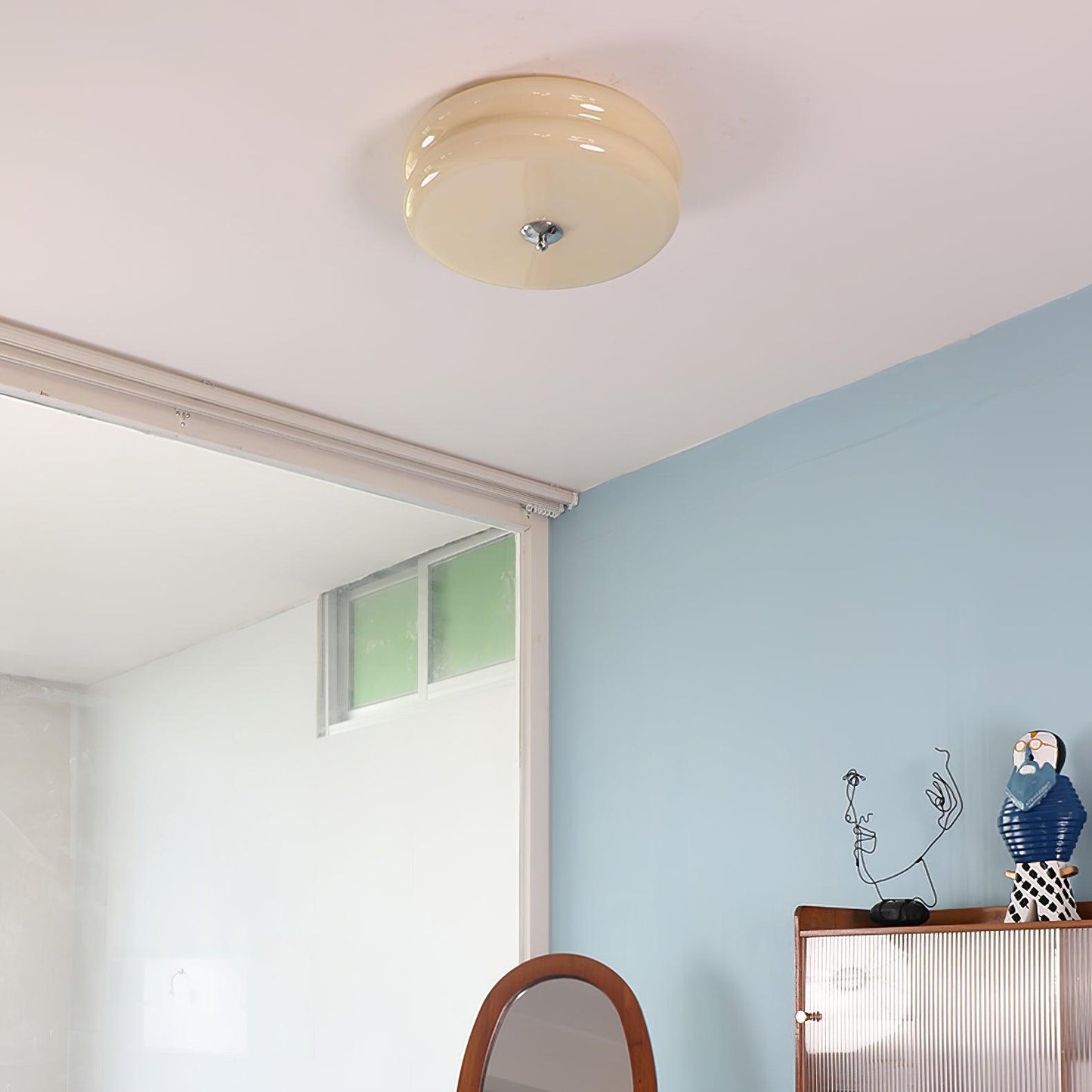 Art Deco Plafon LED z Geometrycznym Wzorem i Zintegrowanym Oświetleniem