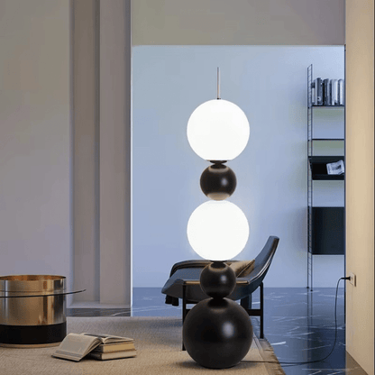 Lampa podłogowa LED z trzema punktami światła, oświetlenie 3–5 m²