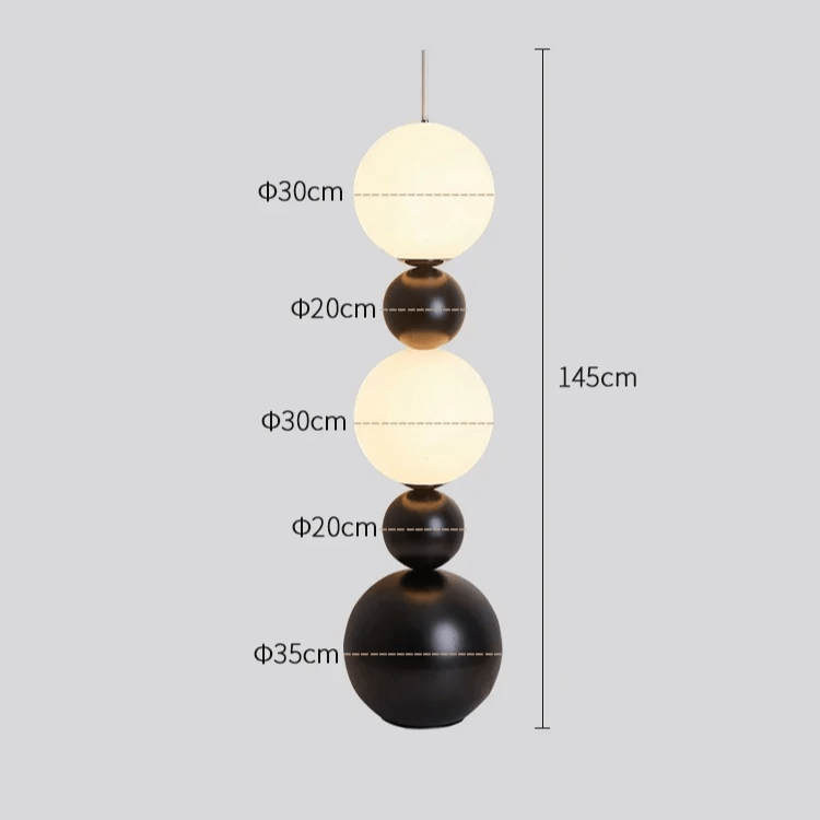 Lampa podłogowa LED z trzema punktami światła, oświetlenie 3–5 m²