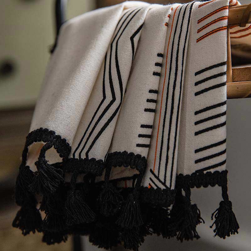 Zasłona boho półzaciemniająca z chwostami