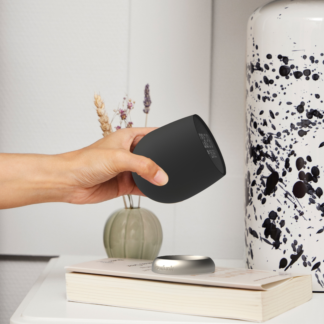 Touch alarm clock with a gyroscope