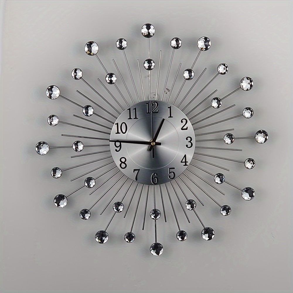 Wall clock with crystal details