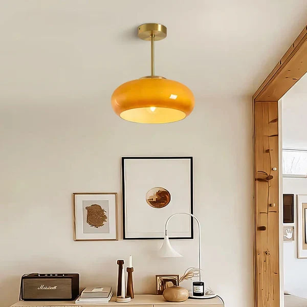 Lampa sufitowa szklana okrągła