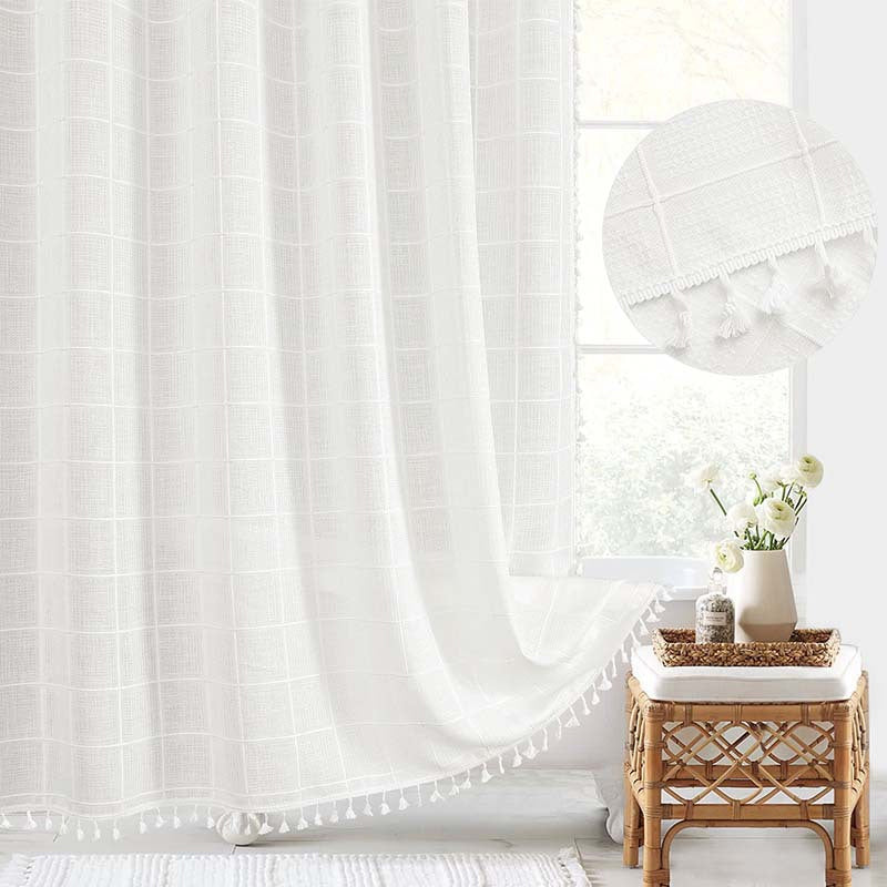 Shower curtain with fringe