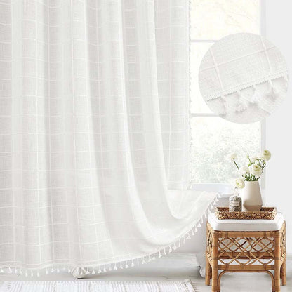 Shower curtain with fringe