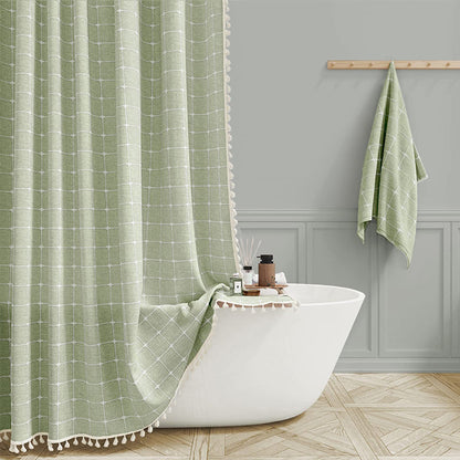 Shower curtain with fringe