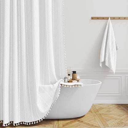 Shower curtain with fringe