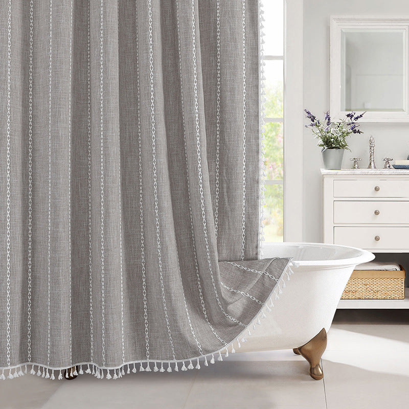 Shower curtain with fringe