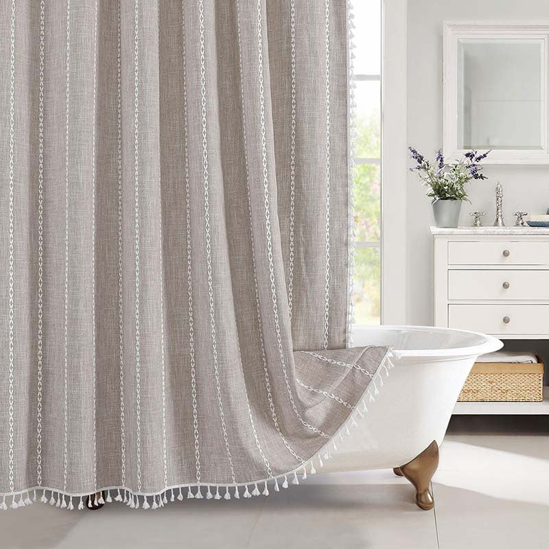 Shower curtain with fringe