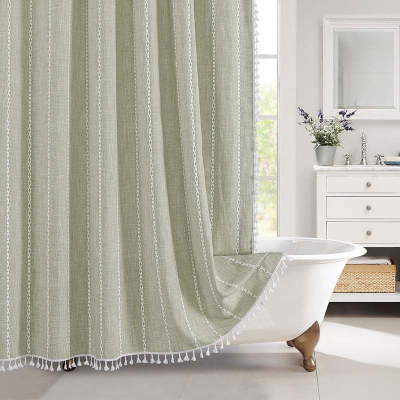 Shower curtain with fringe