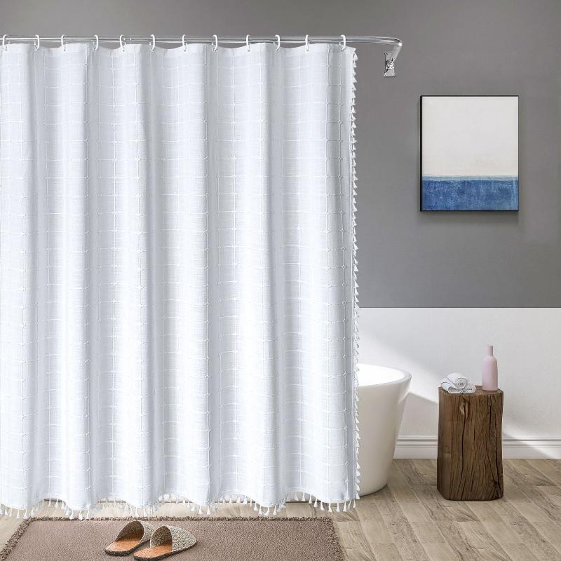 Shower curtain with fringe