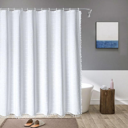 Shower curtain with fringe