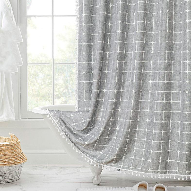 Shower curtain with fringe