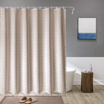 Shower curtain with fringe