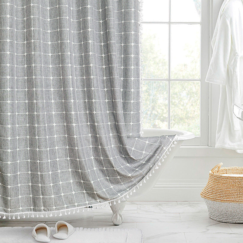 Shower curtain with fringe