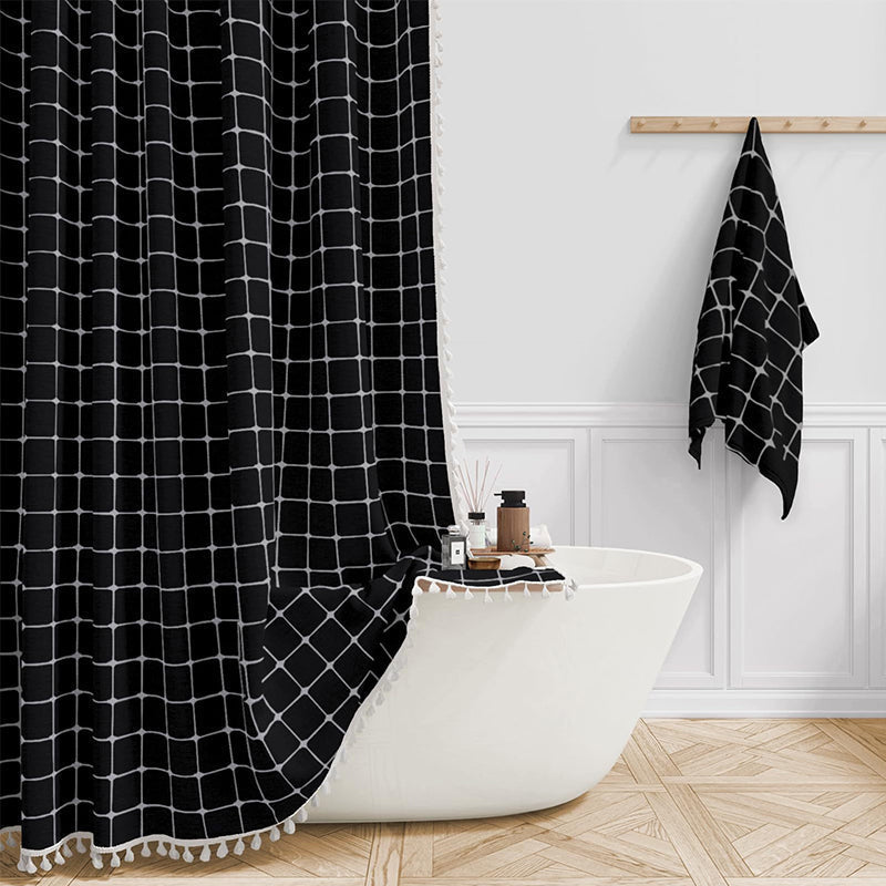 Shower curtain with fringe