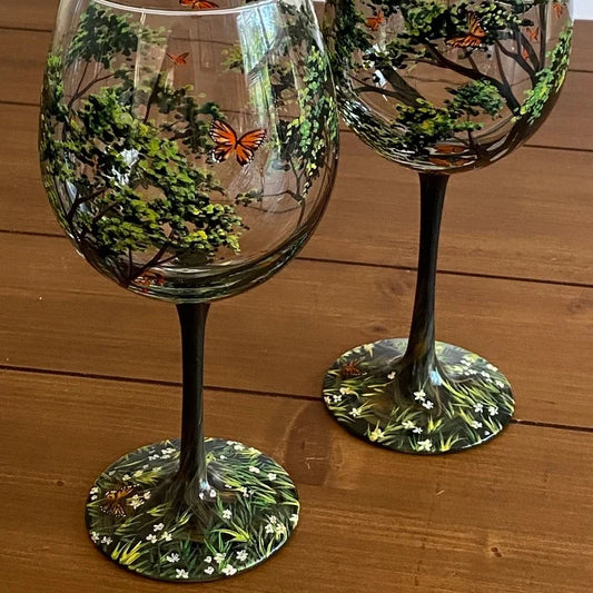 Verre en forme d’arbre représentant les quatre saisons