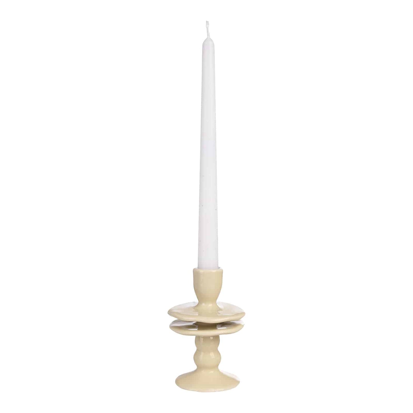 Fluted ceramic candle holders (2 pcs.)