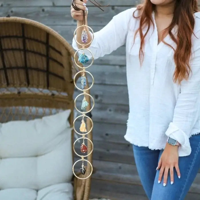 Dekoracja Ścienna z Kamieniami Dekoracyjnymi w Układzie 7 Elementów do Wnętrz