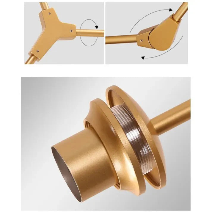 Żyrandol sufitowy E27 z kulistymi kloszami szklanymi i regulowaną wysokością do wnętrz