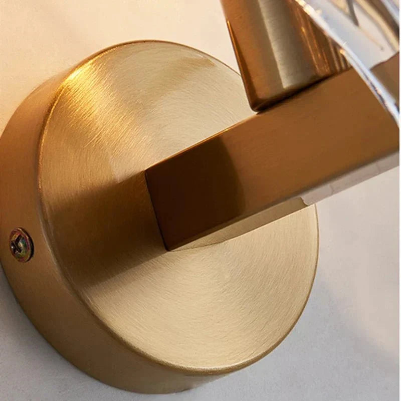Glass wall sconce, shell, gold base