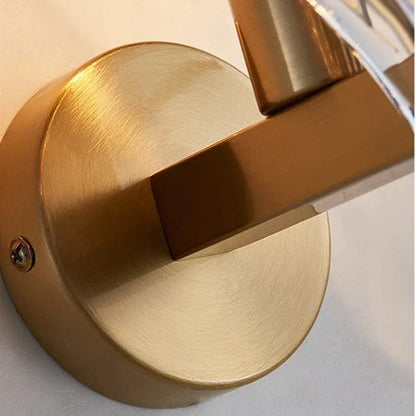 Glass wall sconce, shell, gold base