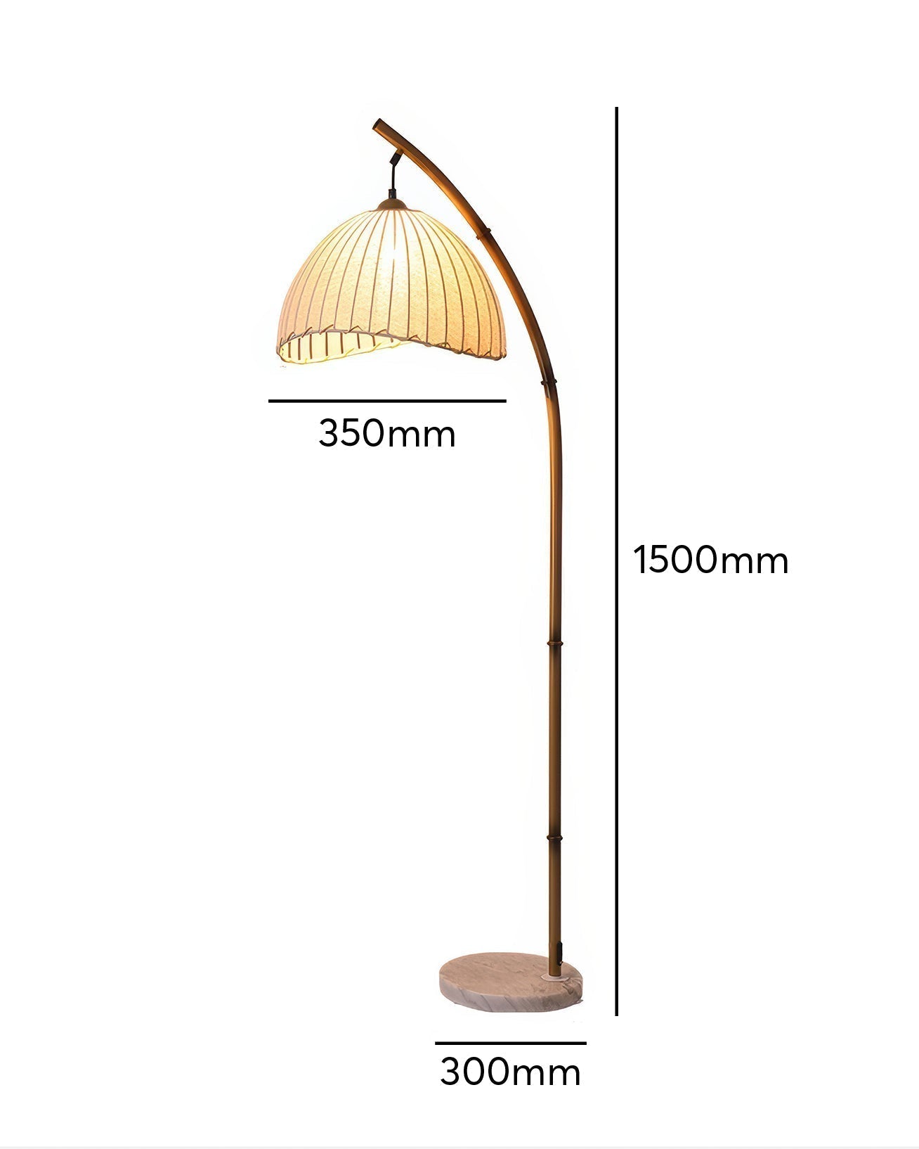 Lampa podłogowa LED E27 z materiałowym abażurem, oświetlenie 5–10 m²