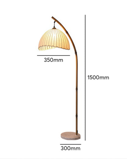Lampa podłogowa LED E27 z materiałowym abażurem, oświetlenie 5–10 m²