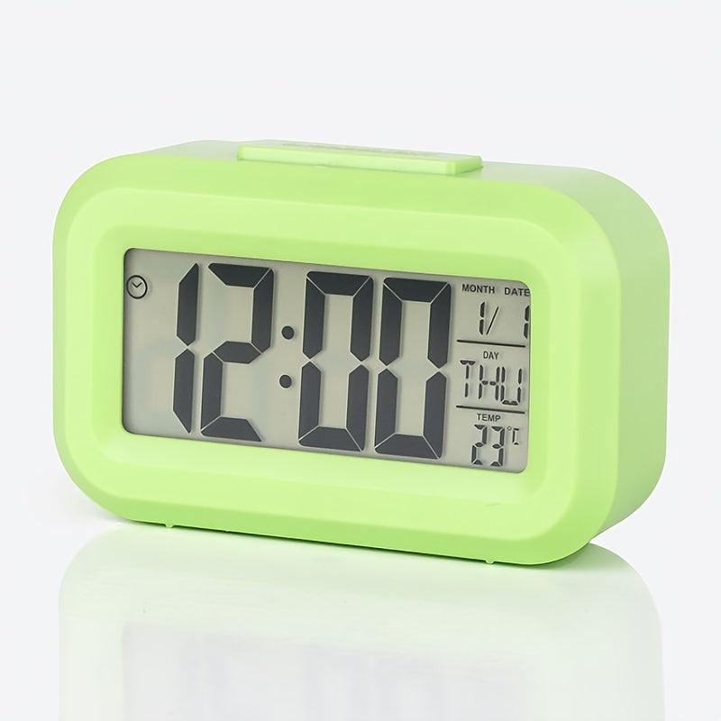 Alarm clock with music alarm and temperature display