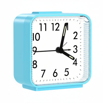 Travel alarm clock with illuminated hands