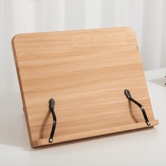 Wooden book and tablet stand