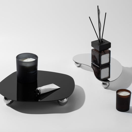 Czarna Taca Akrylowa do Dekoracji Świec i Dyfuzorów