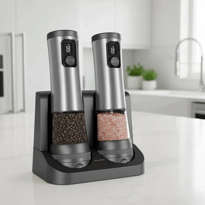 Electric salt and pepper grinders