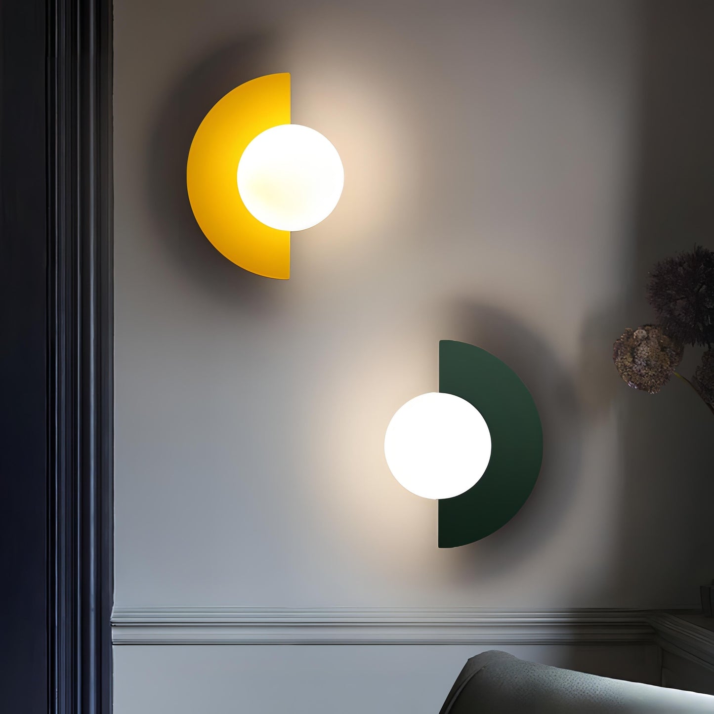 Kinkiet ścienny LED G9 półokrągły metalowy do oświetlenia wnętrz 3–5 m²