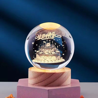 Lampka z grawerowaną kulą 3D