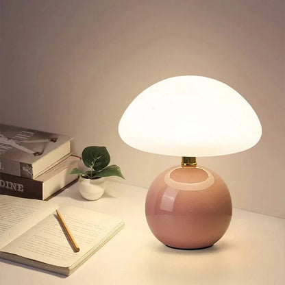 Lampa stołowa LED w kształcie grzyba z regulacją 3 barw światła i zasilaniem AC 220V