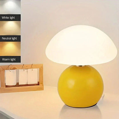 Lampa stołowa LED w kształcie grzyba z regulacją 3 barw światła i zasilaniem AC 220V