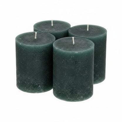 Rustic pillar candles, set of 4