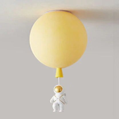 Plafon LED Księżyc i Astronauta z Oprawą E27 do Pokoju Dziecięcego